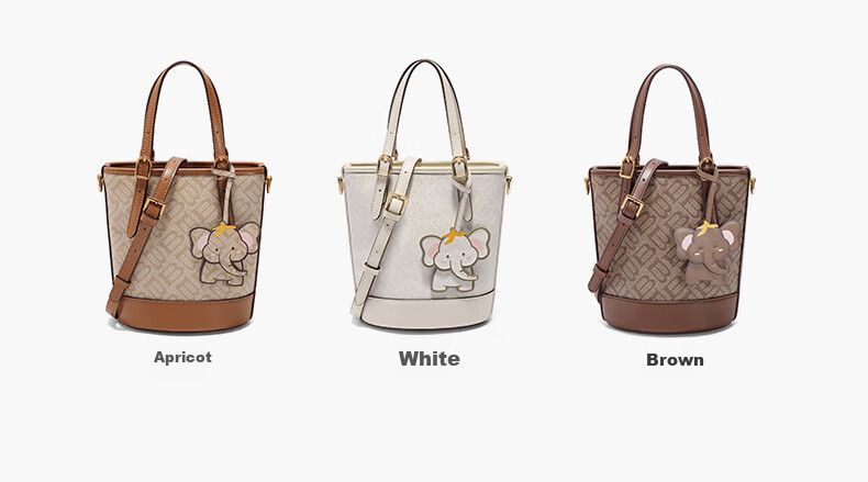 Belle Mother's Day Gift, Women's Bag, Seagull Logo Tote Bag for Mom, Little Dinosaur Bucket Bag X7233AX5, Crimson Color 7