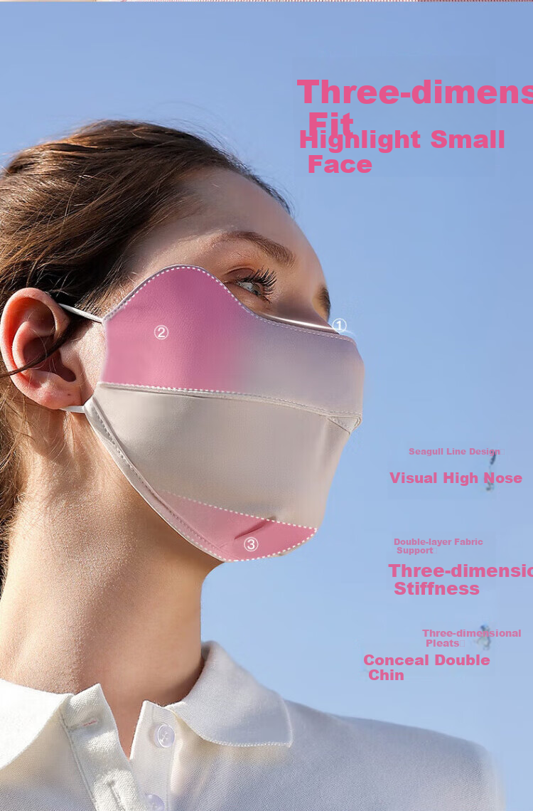 DUSENNA Sun Protection Face Mask, UV-Resistant Face Shield, Face And Eye Guard, Ice Silk Cycling Mask, Purple Gradient 3