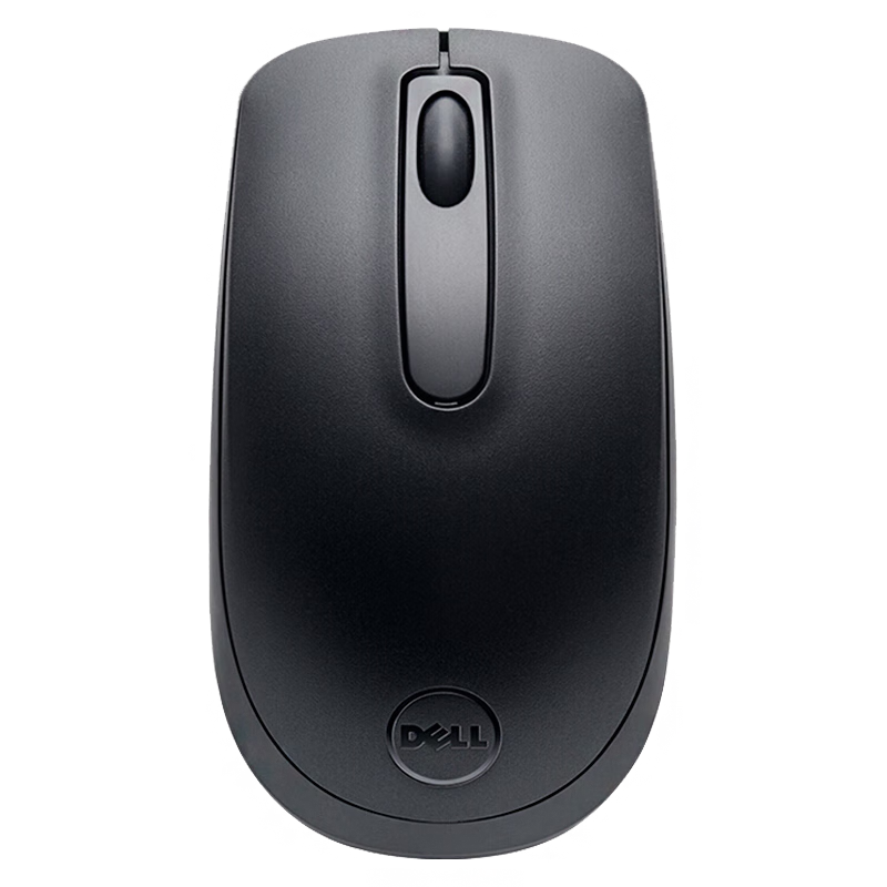 DELL WM118 Wireless Mouse, Office Mouse, Symmetrical Mouse, Black with 2.4G Wireless Receiver