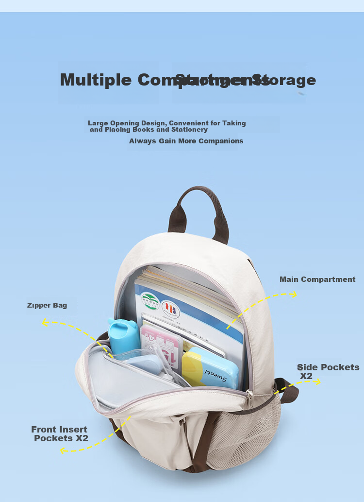 Dijiuchengbao Children's Backpack, Lightweight And Breathable, for Boys And Girls, Suitable for Day Trips, Elementary School Students, Outdoor Learning, Kindergarten Use, Double Shoulder Bag 3