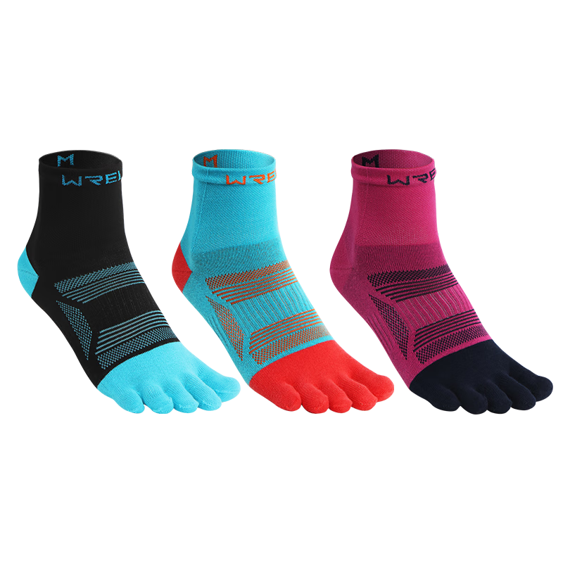 Riels Sports Five-Toe Socks Trail Running Professional Socks Unisex Hiking Breathable Sweat-Absorbing Mid-Calf Cotton Socks
