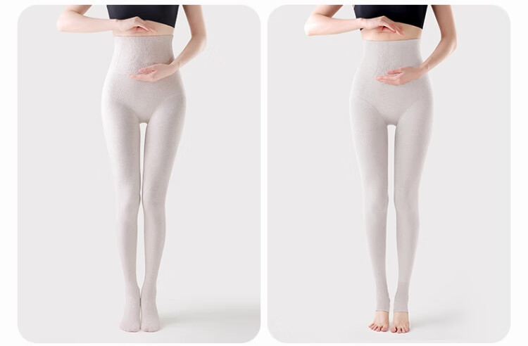 Caiyue High Waist Leggings for Women, Abdominal Compression, Hip Lifting, Tummy Control, Herringbone Anti-Roll Cotton, Autumn Winter Fleece Thickened Warm Pants 12