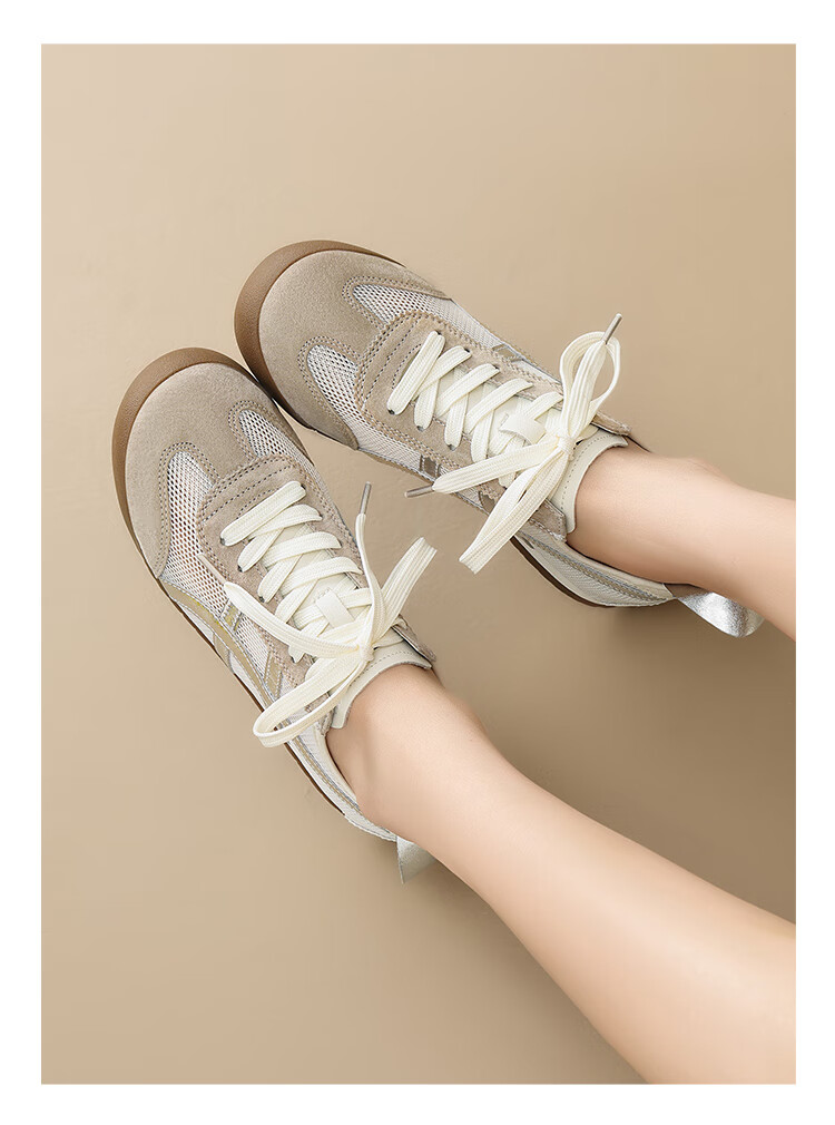 ZHR ZEZEDER Women's Summer Mesh Breathable White Lightweight Flat Sports Shoes BT102PE Silver 38 22