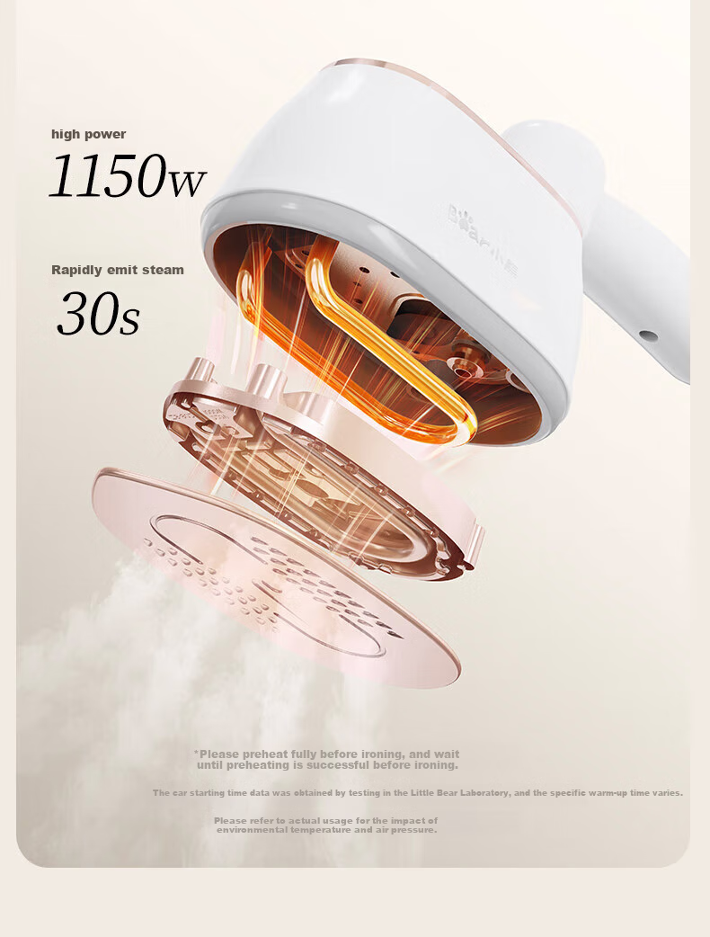 Bear Handheld Garment Steamer 17G/MIN High Power Steam 100ML Water Tank Electric Iron Portable Travel Dormitory Gift J10Q1 4