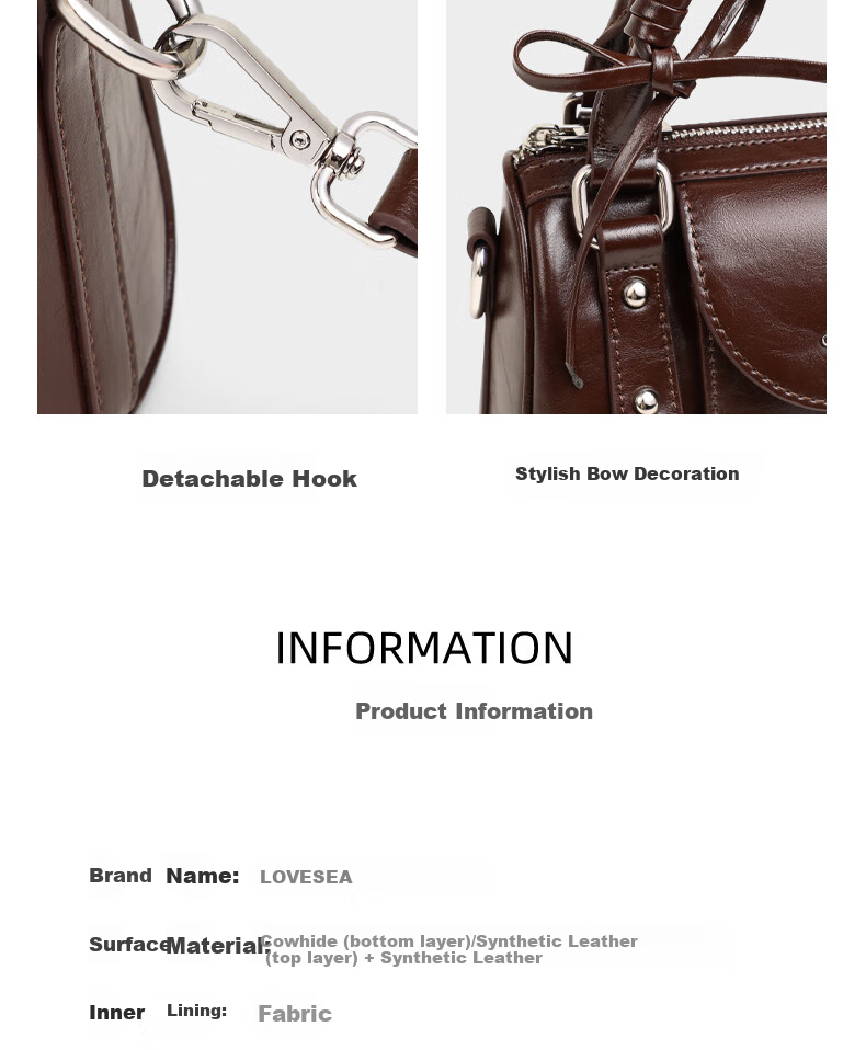 Aiqinghai Women's Handbag, Cowhide Crossbody Bag, Commuter Tote Bag, Luxury Brand, Practical Birthday And Mother's Day Gift for Mom 8