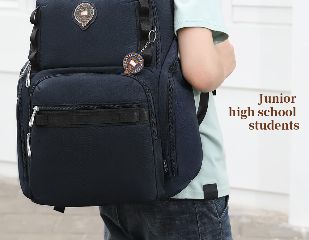 UNIVERSITY OF OXFORD Oxford University Backpack for Middle School Boys, High School Student Casual Double Shoulder Bag X556 (Dark Blue A) 4