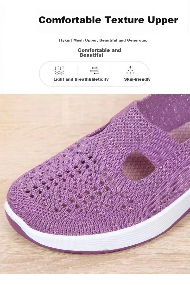 FOOTOPPO Slip-On Canvas Shoes for Women, Summer Middle-Aged And Elderly Beijing-Style Breathable Sweat-Wicking Soft-Soled Walking Shoes for Grandmothers And Mothers 3