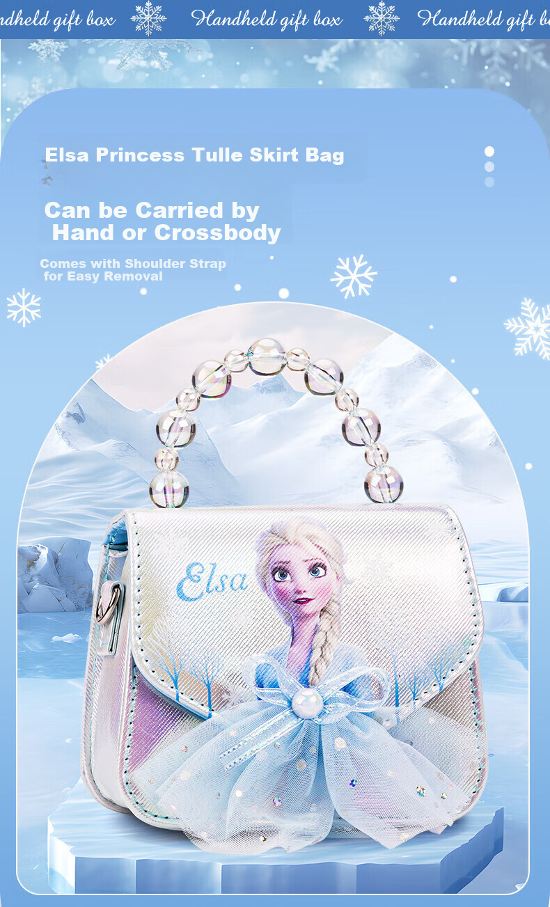 Disney Elsa Princess Bag, for Ages 6-12, 9-Year Children's Toy, Birthday Gift for Girls, 8-Year Girl's Frozen Elsa Hair Accessories 2