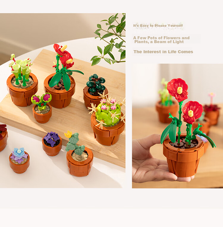 LEGO Building Blocks 10329, Mini Potted Plant Toy for Boys And Girls, Birthday Gift, Home Decor Ornament 12