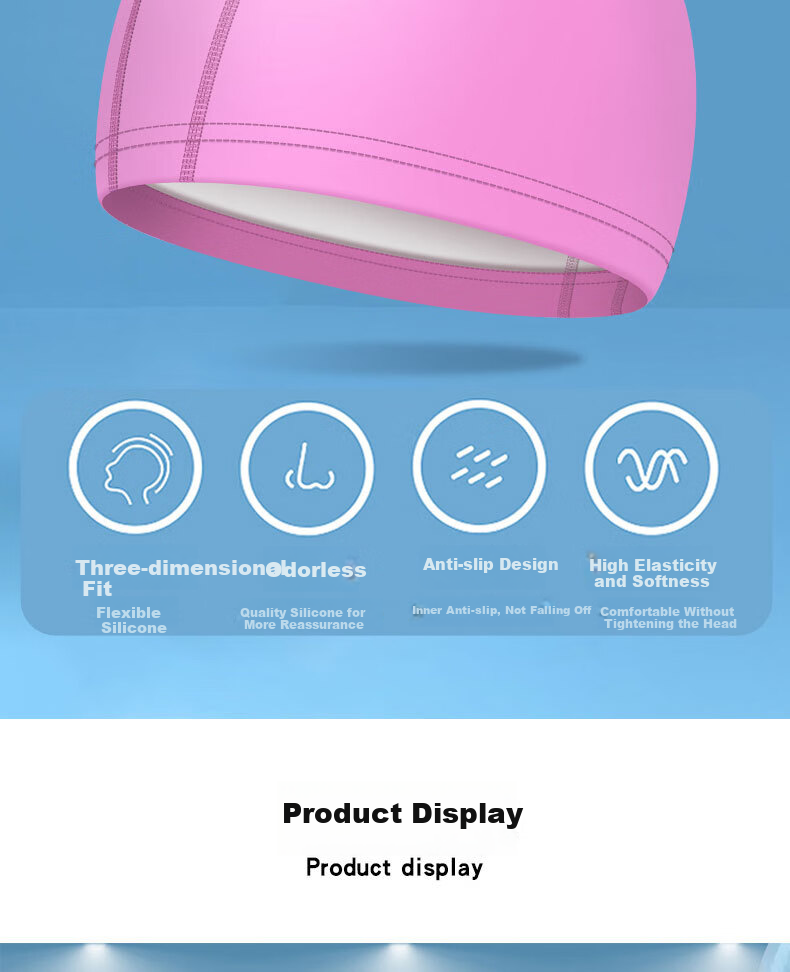 DK Swimming Cap, Comfortable Breathable Quick-Drying Swim Cap with Waterproof Coating, High Elasticity Non-Binding Adult Swimming Training Equipment 10