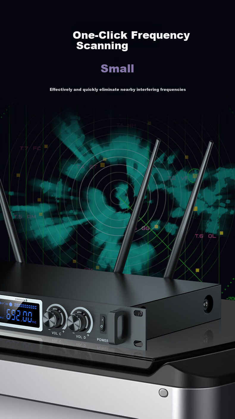 SAST OK-186 Wireless Microphone UHF Band for Home KTV Singing, Stage Hosting, Lecturing, Karaoke, Conference, Speaker System, Amplifier, FM Universal One-To Microphone 4