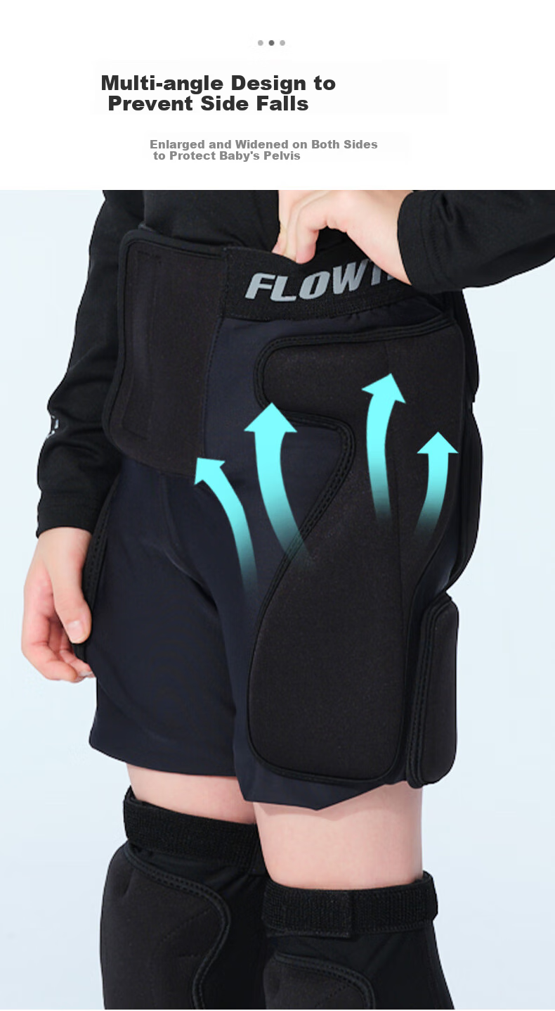 Flow Theory Children's Ski Protective Gear, Thickened Set with Hip And Knee Pads, Anti-Fall Ski Board, Children's Sports Protective Equipment, Single And Double Board Protective Gear 6