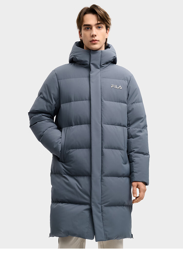 FILAFILA Official RGB Long Down Jacket 2025 Winter Couples Hooded Cold-Resistant Warm Coat 16