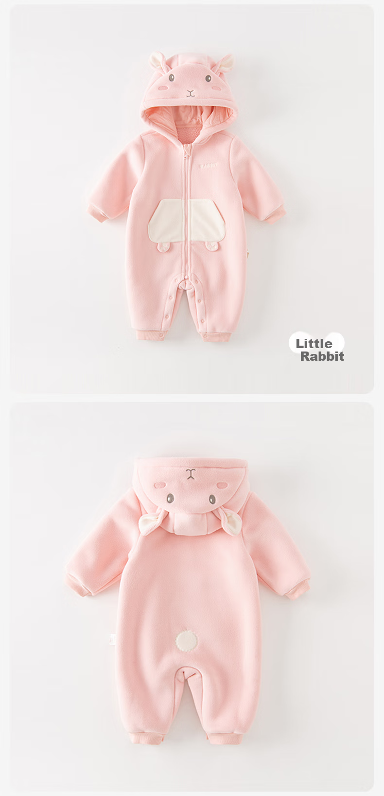DAVE & BELLA Plush Romper, Winter Warm Baby Clothes, Outdoor Wear, Unisex Infant Onesie 16