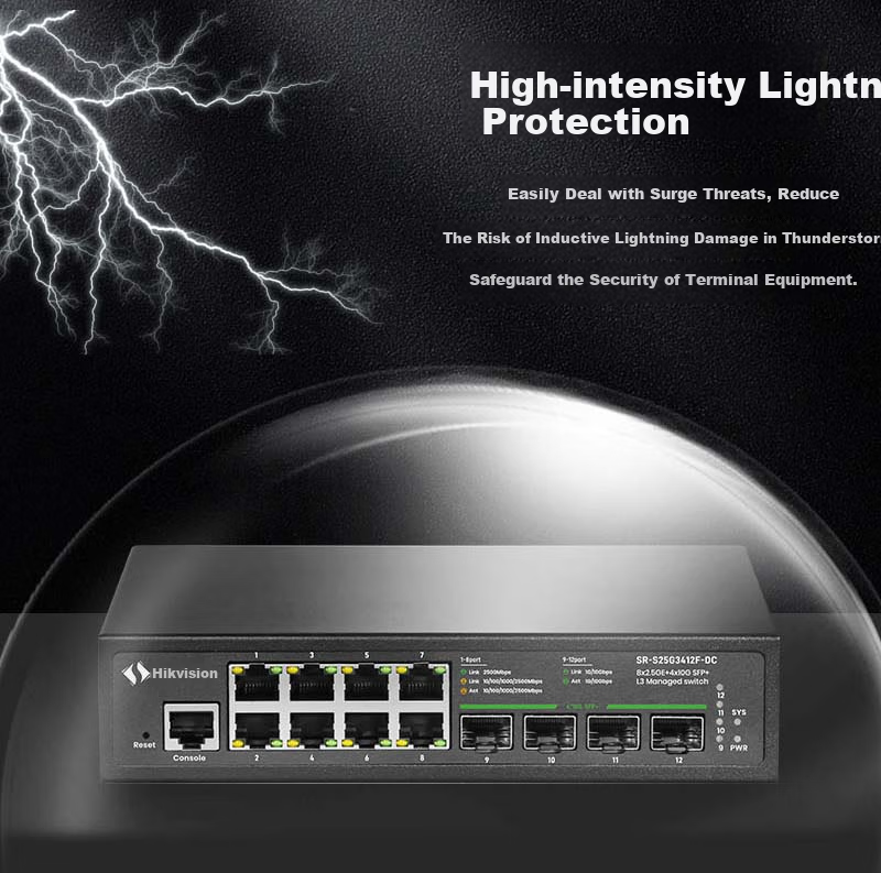 Xiliweishi 8-Port 2.5G Ethernet + 4-Port 10G Optical Switch, Layer 3 Managed LAPC Aggregation VLAN, Layer 3 Routing, Supports External Power Adapter, 10G SR-S25G3412F 5