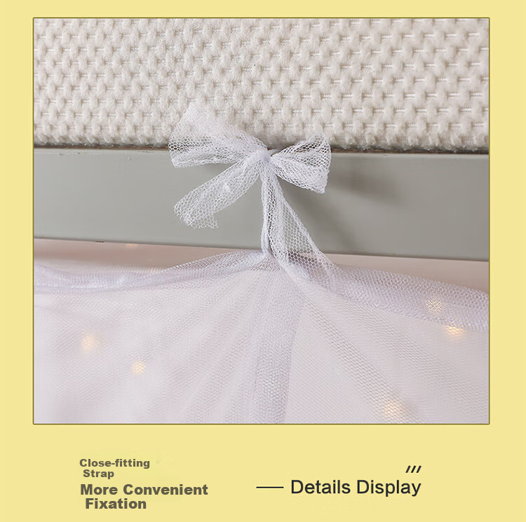 Grace Student Dormitory Bed Curtain Mosquito Net Single Door 1.2m White [Dense Mesh for Lower Bunk] 8
