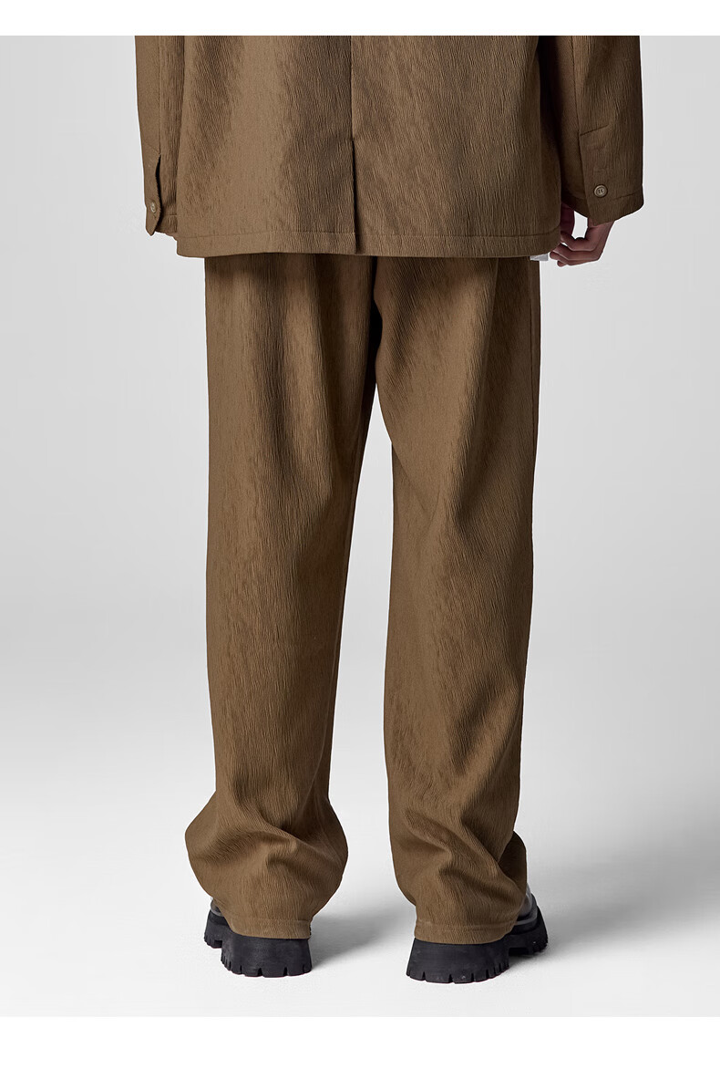 BODYDREAM Men's Casual New Draped Straight-Leg Textured Wide-Leg Wilderness Melard Trousers 18