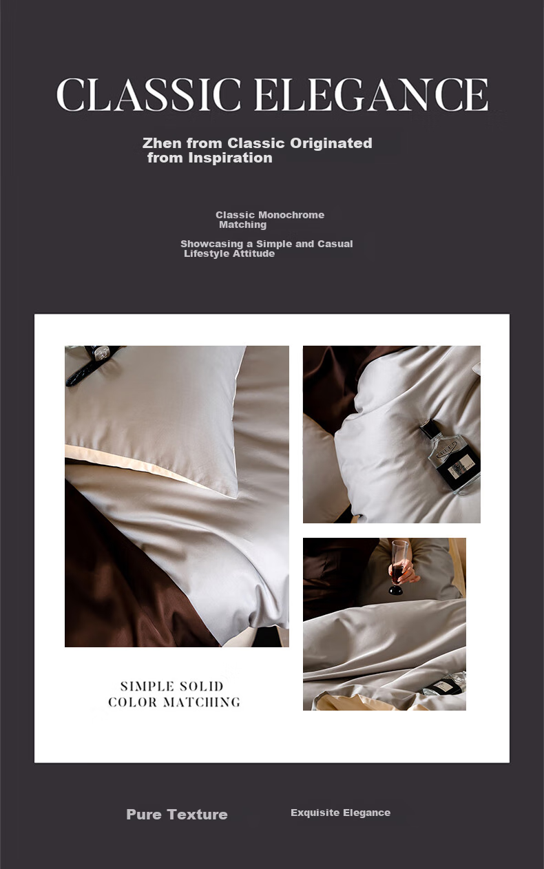 Huangchaojiasi Pure Cotton Four-Piece Bedding Set, 60 Thread Count, 100% Cotton Bedsheet Duvet Cover Set, Duvet Cover 200*230cm, for 1.5/1.8 Meter Bed 2