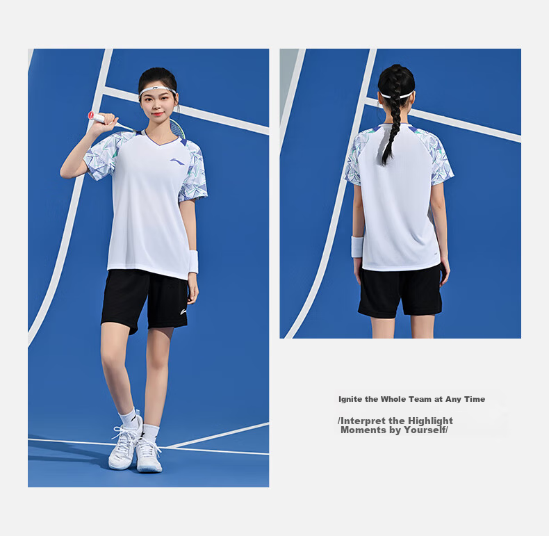Li-Ning (LI-NING) Badminton Outfit, Unisex Competition Set, Two-Piece Club Series Sportswear, Team Uniform 12