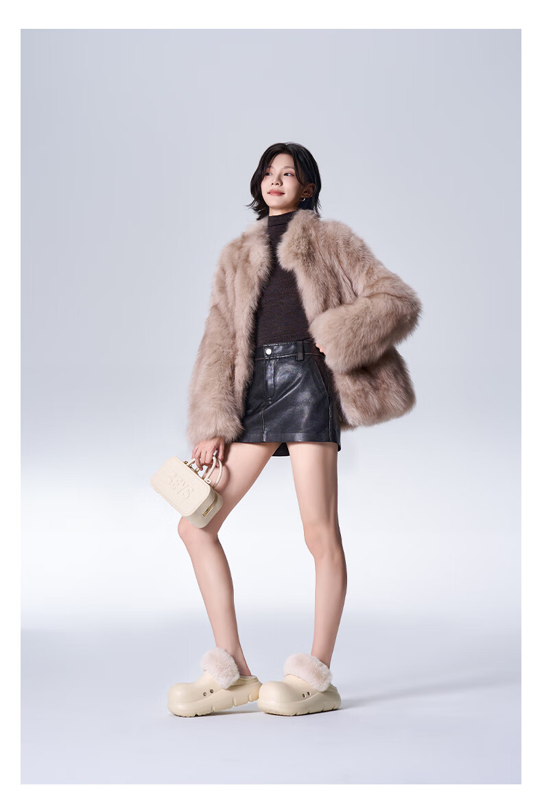 BEYS Zhang Xiaowan Style Furry Slippers 2025 New Women's Winter Thick Sole Cotton Shoes Birkenstock Snow Boots Sand Color 35-36 3
