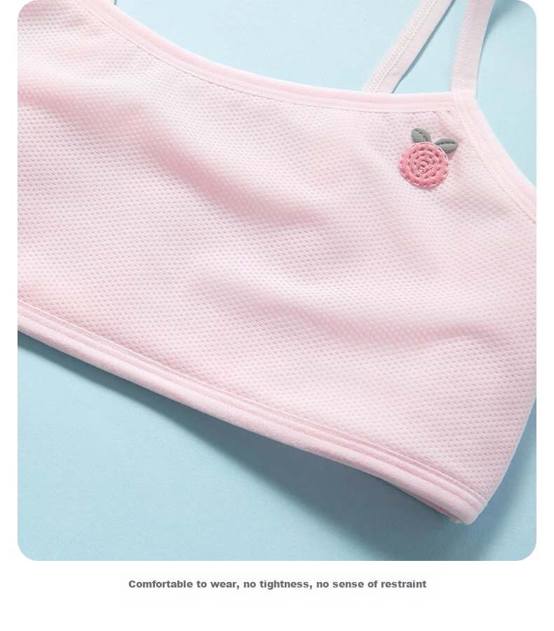 Dingguagua Girls' Underwear, Children's Underwear, Puberty Bra for Elementary School Students Aged 9-12, Girls' Camisole, Thin Summer Style 16