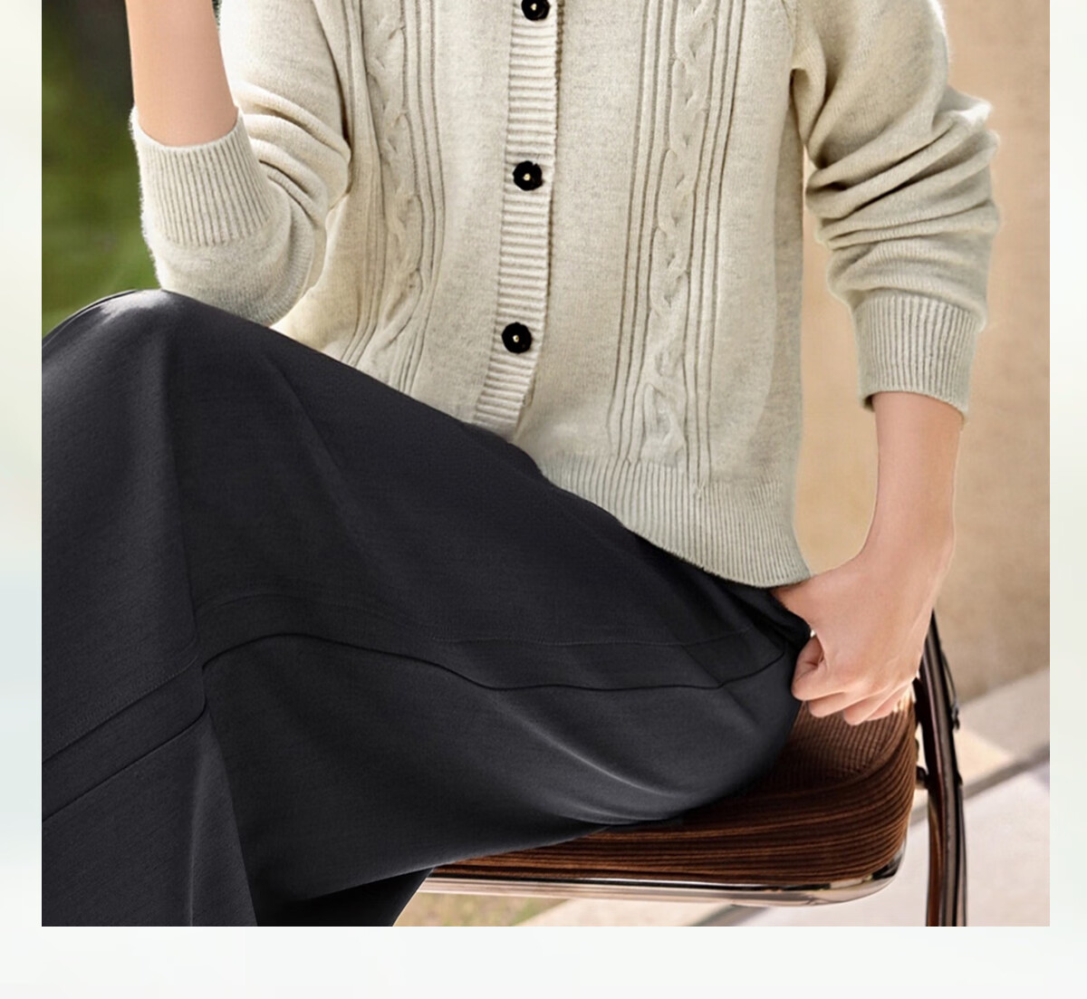 She Enjoy Knitted Cardigan Women Round Neck Cable Knit Sweater Soft Versatile Knit Top Outerwear T53Z136 1