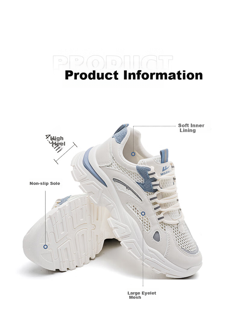 Huili Official Women's Shoes, Dad Shoes for Women, 2025 Autumn Lightweight Thick-Soled Versatile Shoes for Women, White, Size 39 6