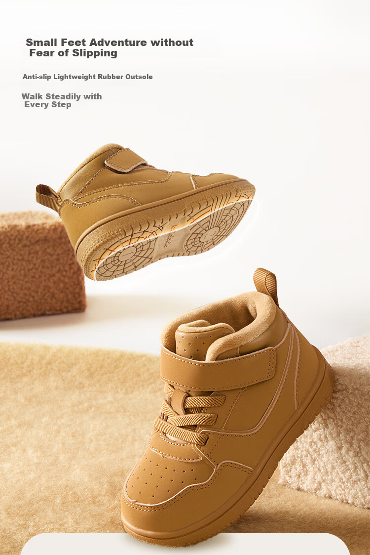 BALABALA Children's Shoes, Kids' Sneakers for Boys And Girls, Toddler Shoes, Autumn And Winter High-Top Shoes, Fleece-Lined, Non-Slip 2