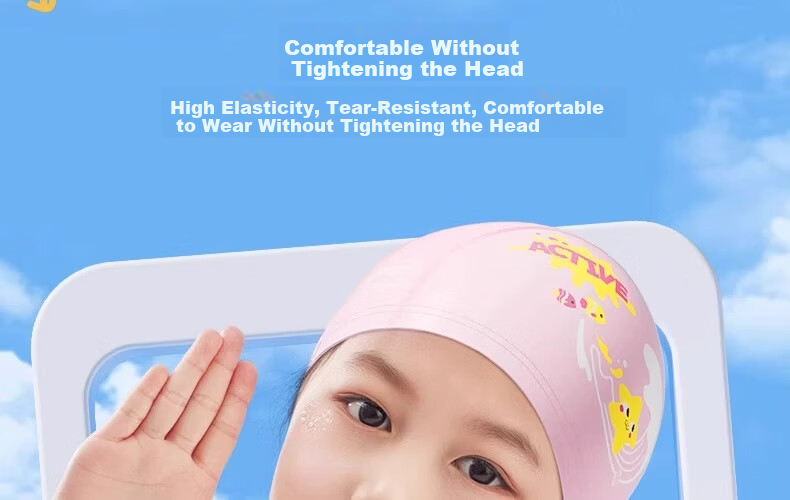 Li-Ning Children's Swim Cap, for Boys And Girls, Cute Cartoon Design, Professional Ear Protection, Waterproof, Non-Binding Swimming Cap 20