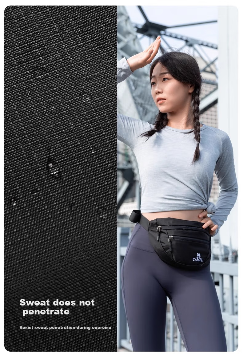 CAMEL Outdoor Multifunctional Sports Waist Pack, Fitness Small Bag, Running Phone Pouch, Waist Slingshot Bag A7W3C3117A Black 5