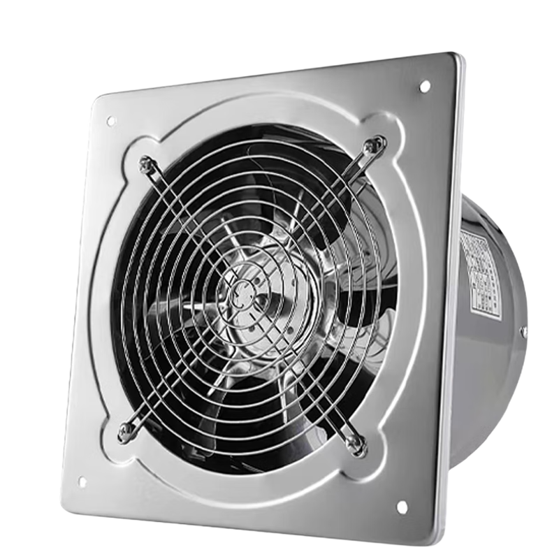 Ding Tong Feng Stainless Steel Exhaust Fan Powerful Kitchen Ventilation Industrial Ventilator 10-Inch Wall-Mounted Fan with 25cm Installation Hole