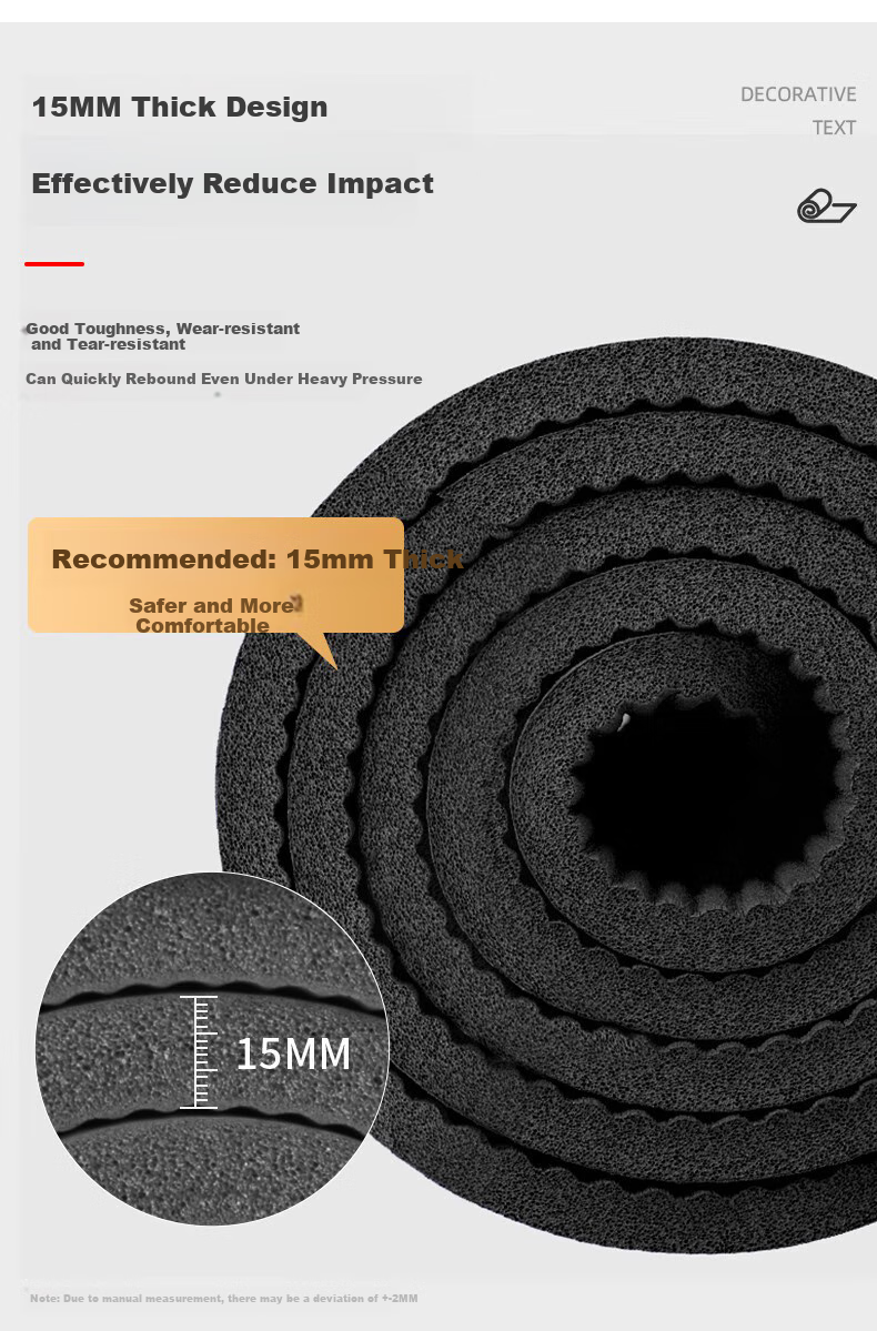 LI-NING Thickened Wide TPE Yoga Mat Unisex Fitness Mat Jump Rope Exercise Soundproof Shockproof Non-Slip Professional Sports Mat 12