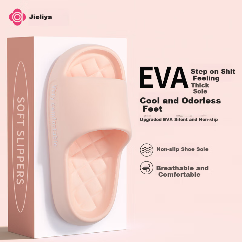 Grace EVA Breathable Slippers, Soft Sole Comfortable All-Season Outdoor Indoor Home Couple Sandals for Men And Women, Pink, Size 40-41