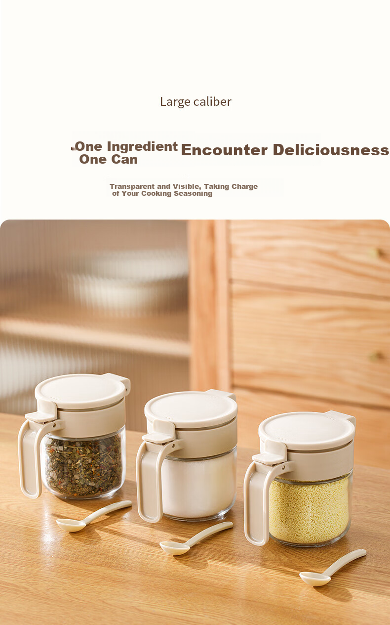 Scybe Glass Seasoning Jars, Airtight Moisture-Proof Spice Containers, Kitchen Condiment Bottles, Home Seasoning Vials, Laida 3-Piece Set 11