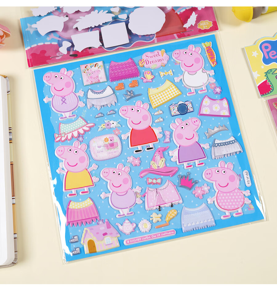 Danmiqi Peppa Pig Children's 3D Cartoon Stickers, Foam Stickers, Reward Stickers for Boys And Girls, Decorative Stickers, Toy Gift 2