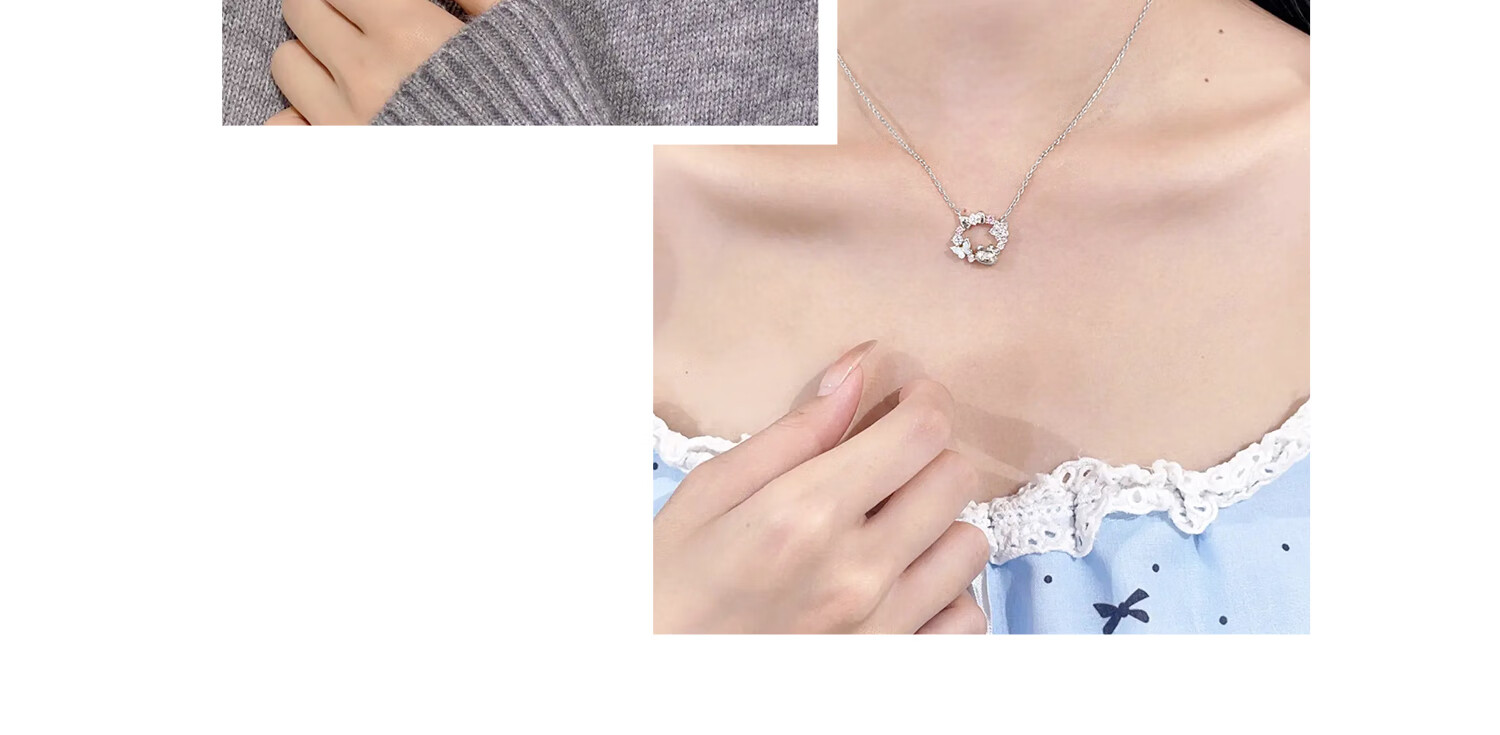 ChaoSeHui Hello Kitty Sterling Silver Necklace for Women Luxury Birthday Gift Girlfriend Qixi Valentine's Day Gift 3223 25