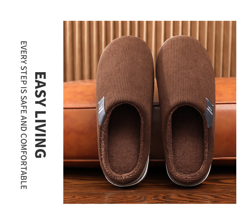 TZLDN Women's Cotton Slippers 2025 Autumn Winter New Warm Corduroy Fleece Slippers for Men and Women Couples 1