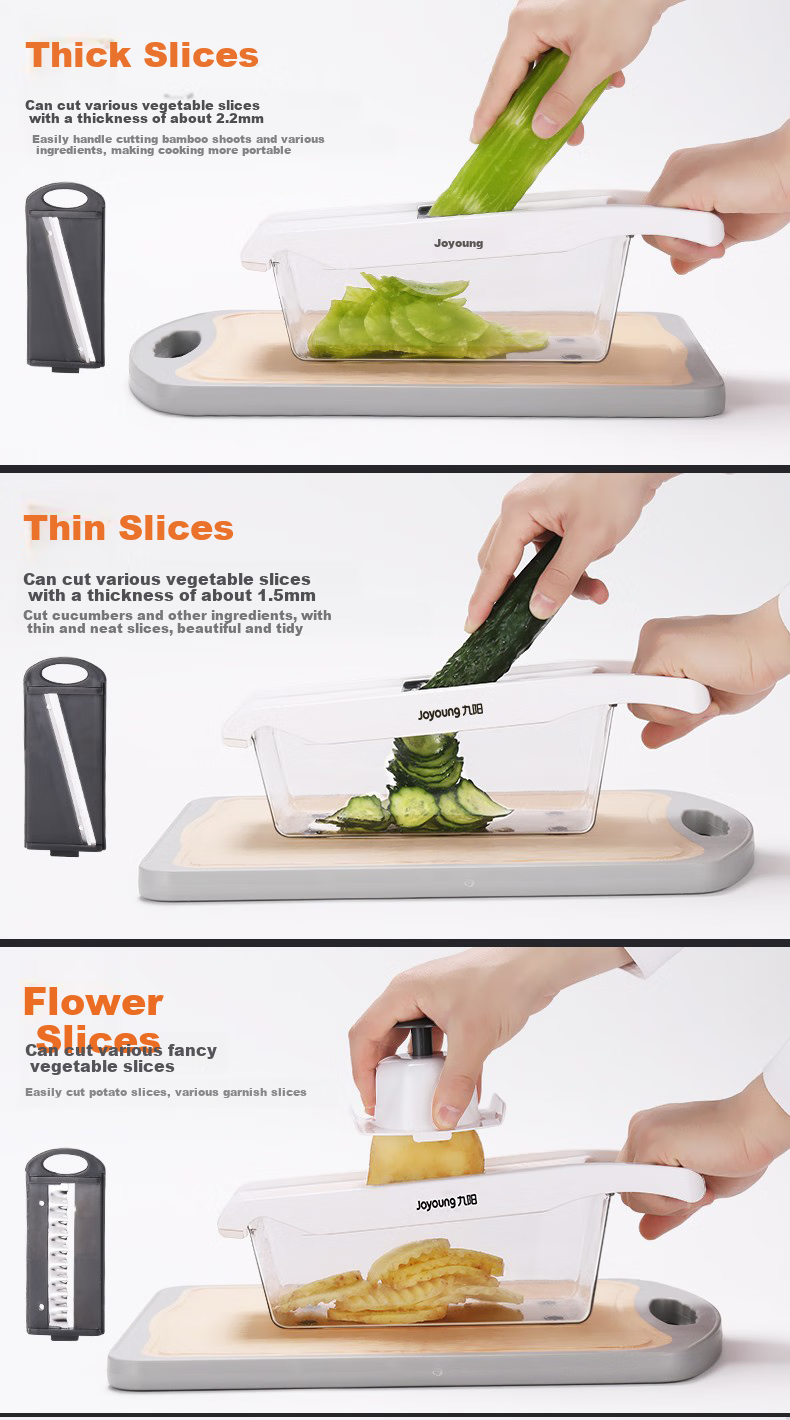 Joyoung Vegetable Slicer, Home Potato Shredder And Grater (With 6 Blades And Hand Guard) 3