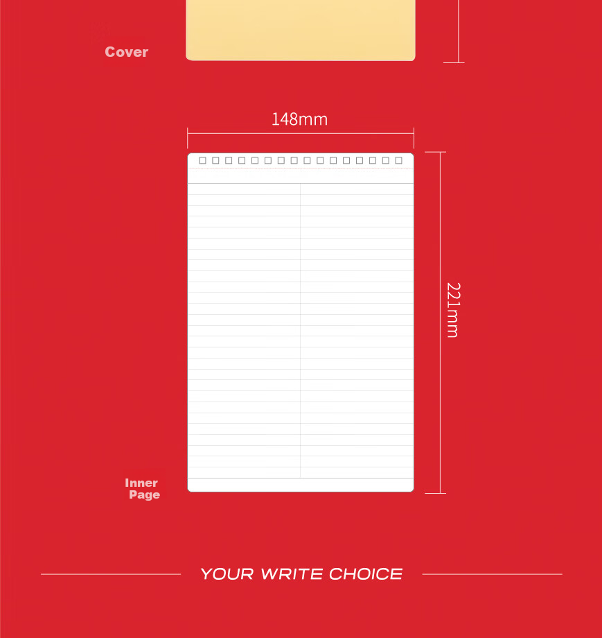 KACO A5 Spiral Notebook, Vertical Flip, Coil PP Cover, Quick Note-Taking, 7mm Center Column Line, 60 Pages/book, 1 Book, Happy Drinking 6