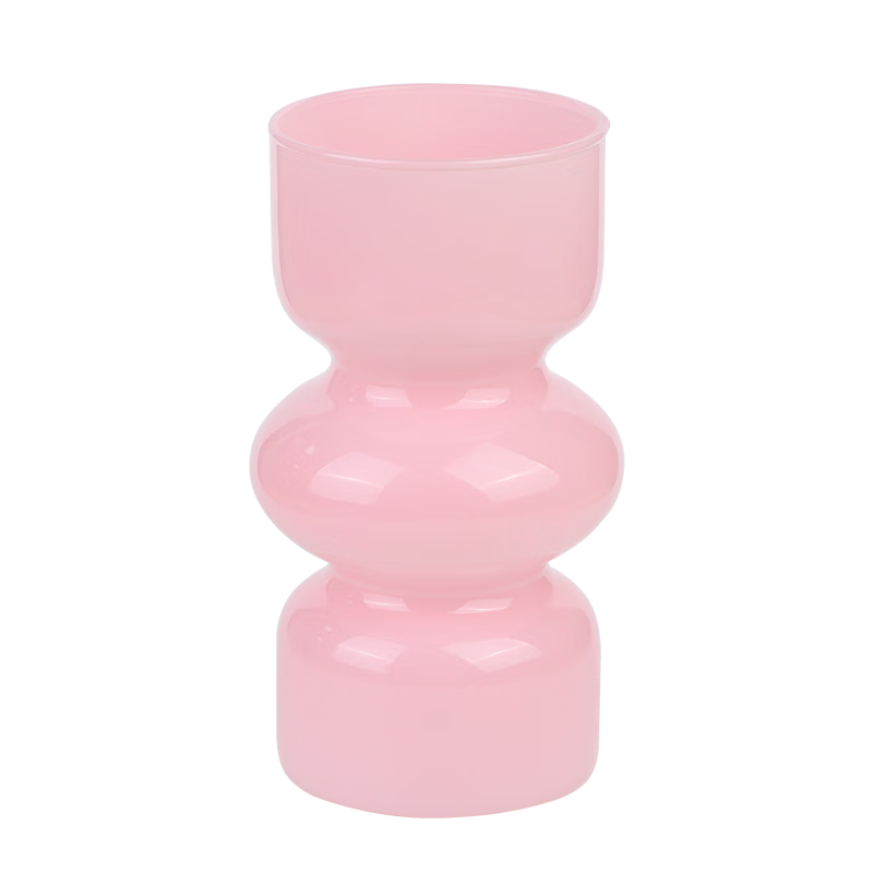 Qi Ju Elegant Nordic INS Fresh Glass Vase Water Plant Fresh Flowers Living Room Flower Arrangement Pink Thickened Model 30224