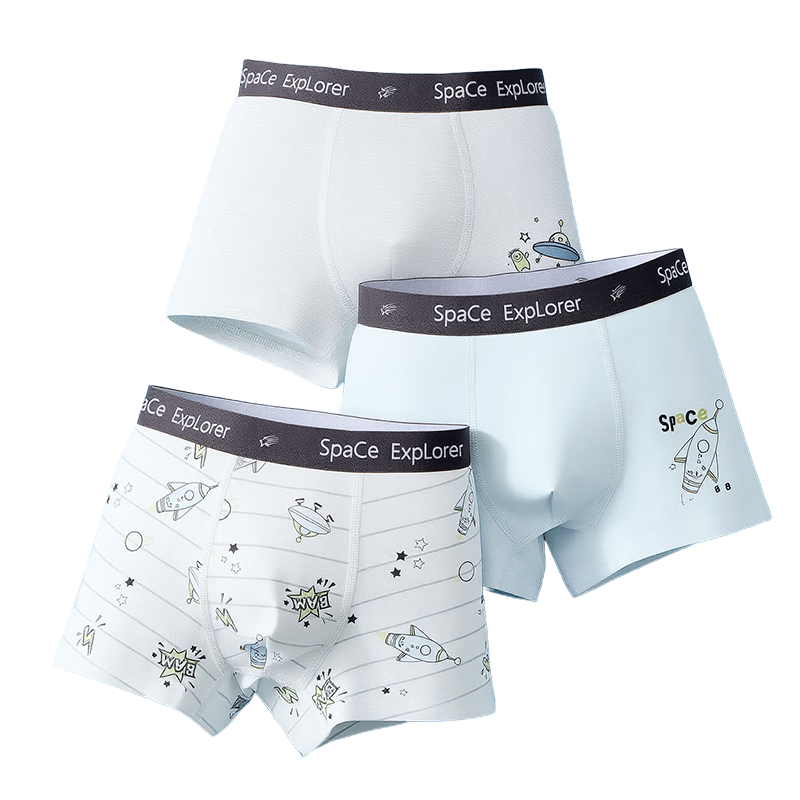 Cosmo Lady Boys' Cotton Underwear A-Class Student Boxer Shorts for Middle and High School Boys, 3-Pack