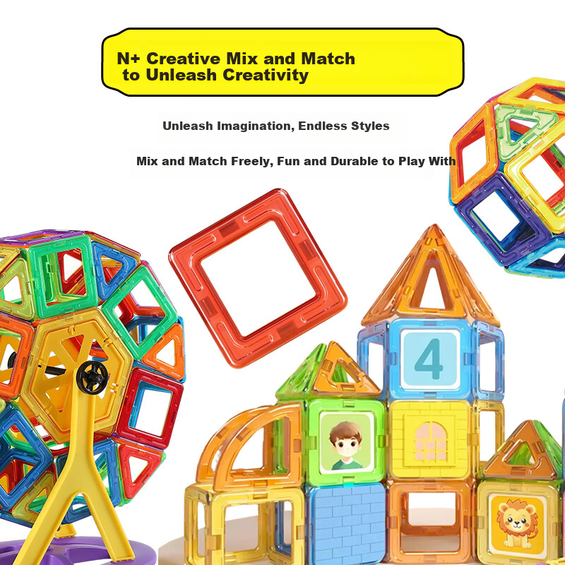 Danmiqi Magnetic Tiles, Educational Toy for Children, Magnetic Building Blocks, Assembly Toy, Gift for Children's Day And Children Aged 1-3 Years Old