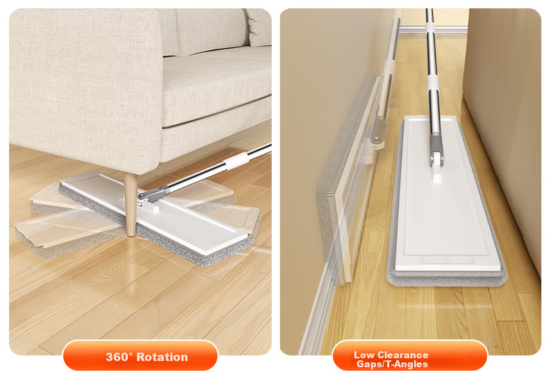 Dongfangliangjie Household Mop, All-In Cleaning, Scraper Plate Mop, Extra Large 50cm Scraper Plate with Bucket, Hands-Free Mop, Floor Cloth 13