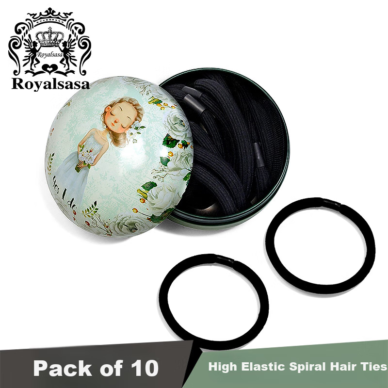 Royal Sasa 10-Pack High-Elasticity Simple Hair Ties, Rubber Bands, Ponytail Holders for Women, Hair Accessories