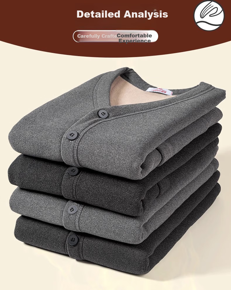 LangSha Middle-Aged And Elderly Thermal Vest for Men, Winter Fleece-Lined Thickened Warm Underwear, Elderly Sleeveless Jacket, Sheepskin Vest 9