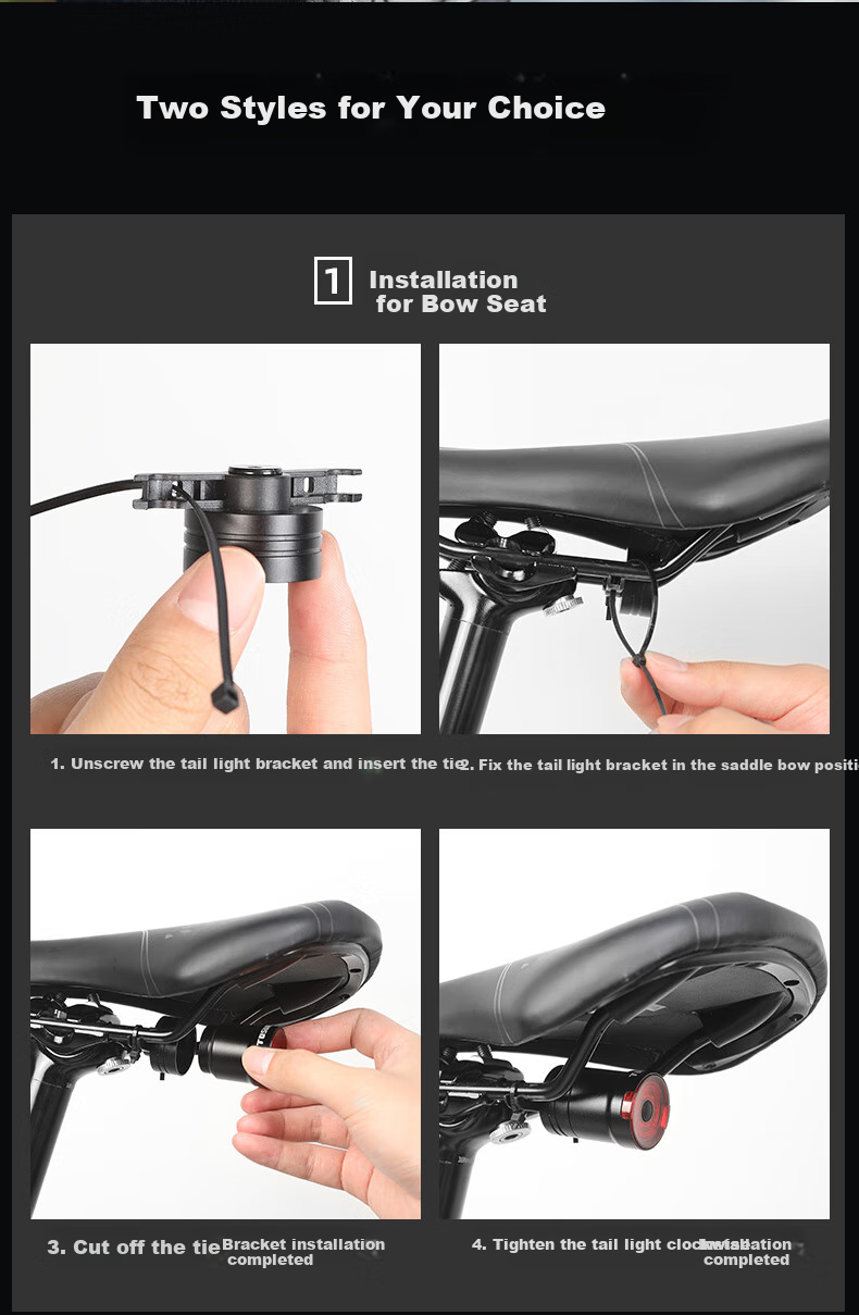 Tasiduizhang Bicycle Taillight, Mountain Bike Sensor Safety Warning Light, High Brightness Flashing Cycling Equipment, Handlebar Model 13