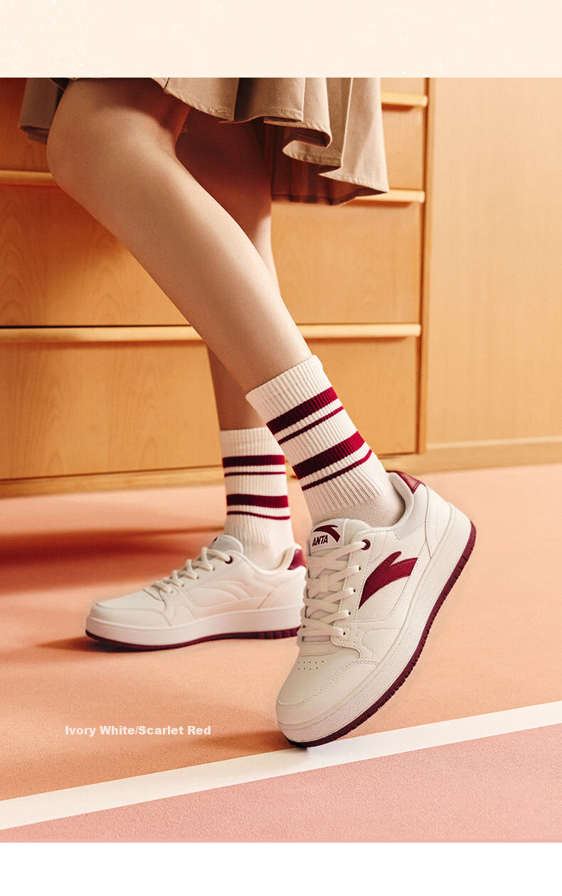 ANTA Yuan Nian 2.0 | Women's Thick-Soled Sneakers, Student White Shoes, Retro Trendy Height-Increasing Sports Shoes for Couples, Casual Shoes 2