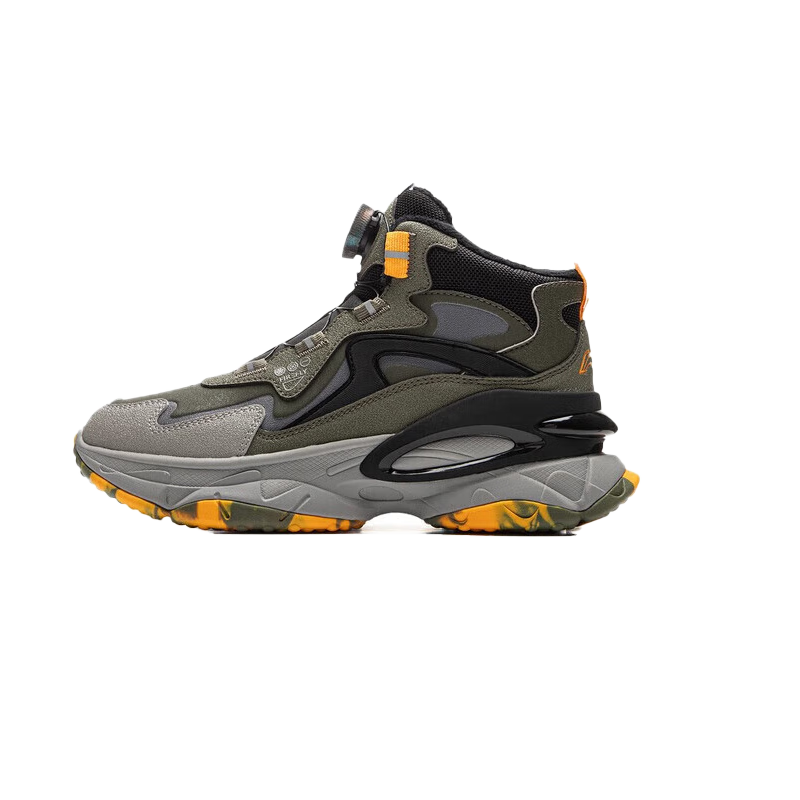 LI-NING Kids' Cotton Shoes Children's Winter Sports Shoes Boys and Girls Fleece-Lined Warm Reflective Mid-Top Casual Shoes