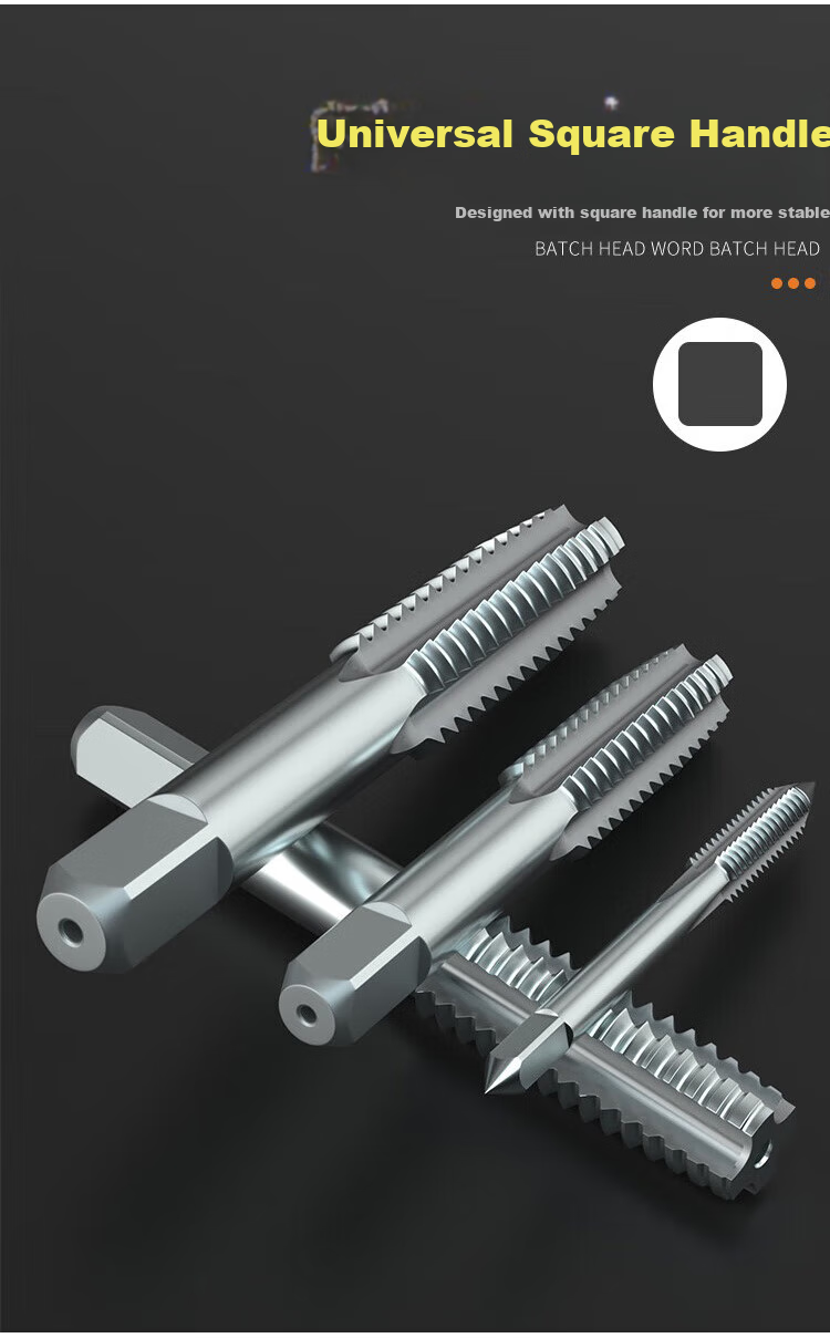 Huang Xiaochao 9-Piece Tap Set Ratchet Wrench Threading Tool Kit with Drill Bits and Hand Tap Tool 6