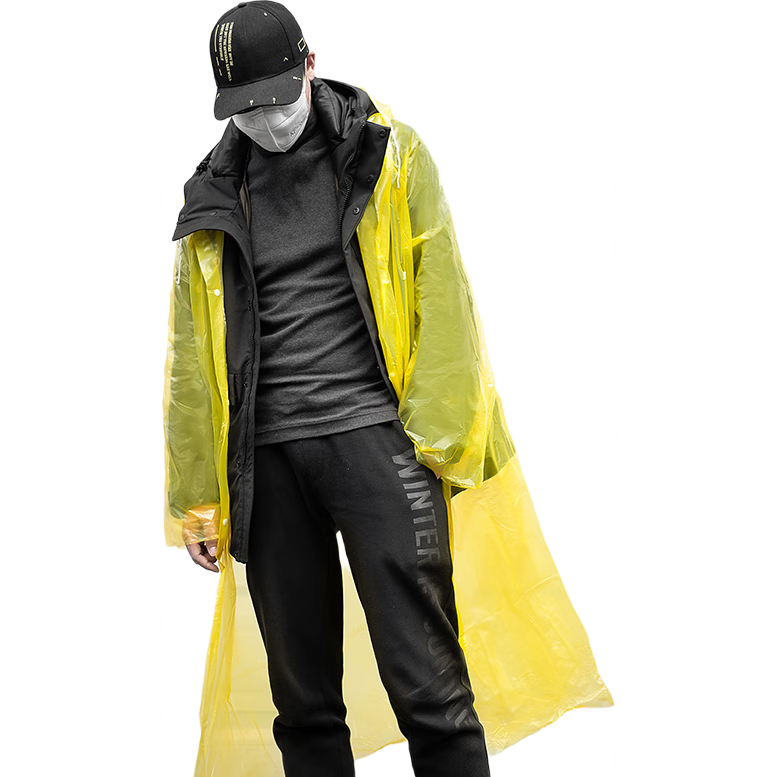 BANANA TRIP Disposable Raincoat (New Material), Adult Heavy-Duty Outdoor Hiking And Mountaineering Full-Body Poncho, Mixed Colors, Pack of 6